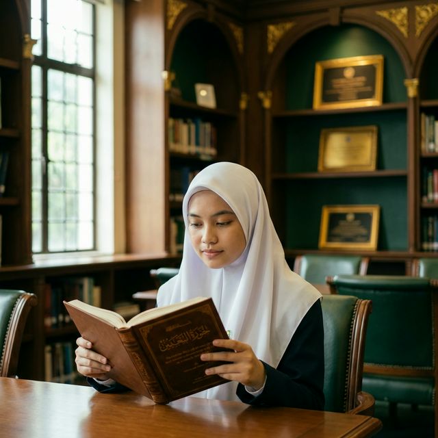 Pelajar Tahfiz Muslimah Membaca Al-Quran